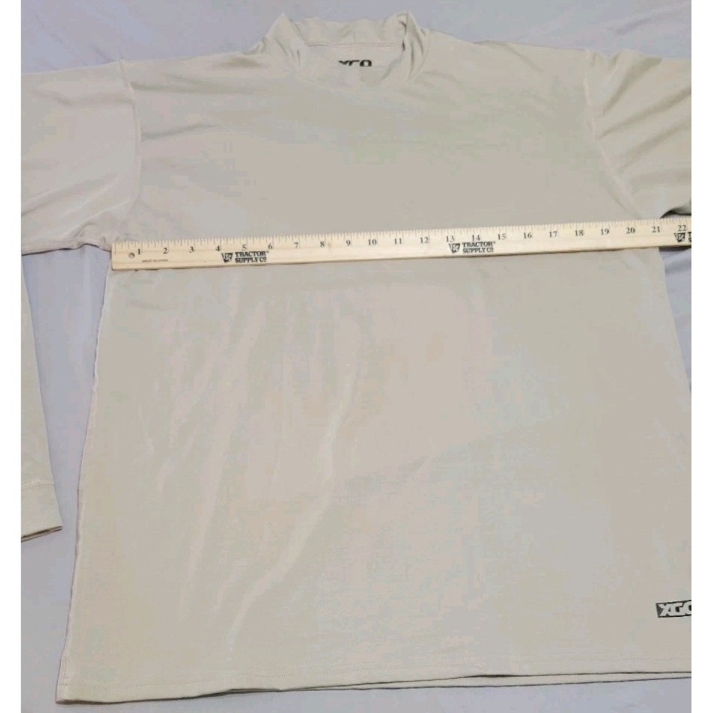 XGO Shirt Mens Large Beige Crew Neck Acclimate Dry Base Layer Made USA 1446 - Picture 5 of 8